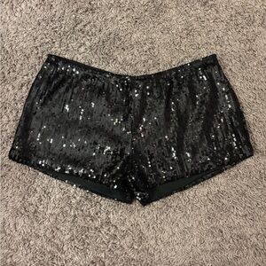 Black Sequin Micro Shorts